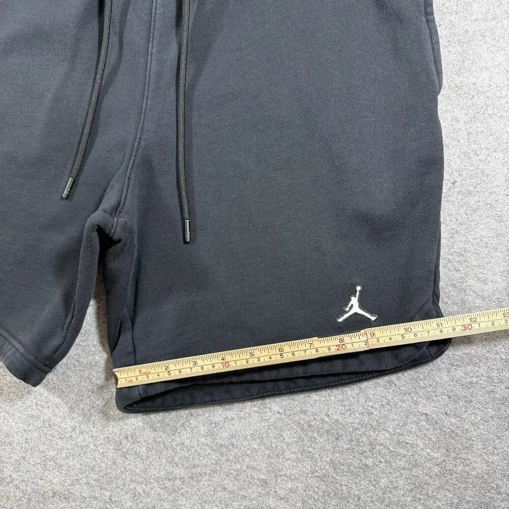 Air Jordan Fleece Sweat Shorts Mens M Black Jumpman Logo Cotton Drawstring
